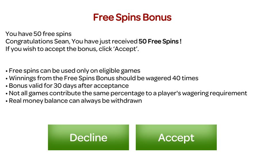 my free spins